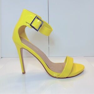 Neon Yellow Stiletto Heels with Glossy Finish